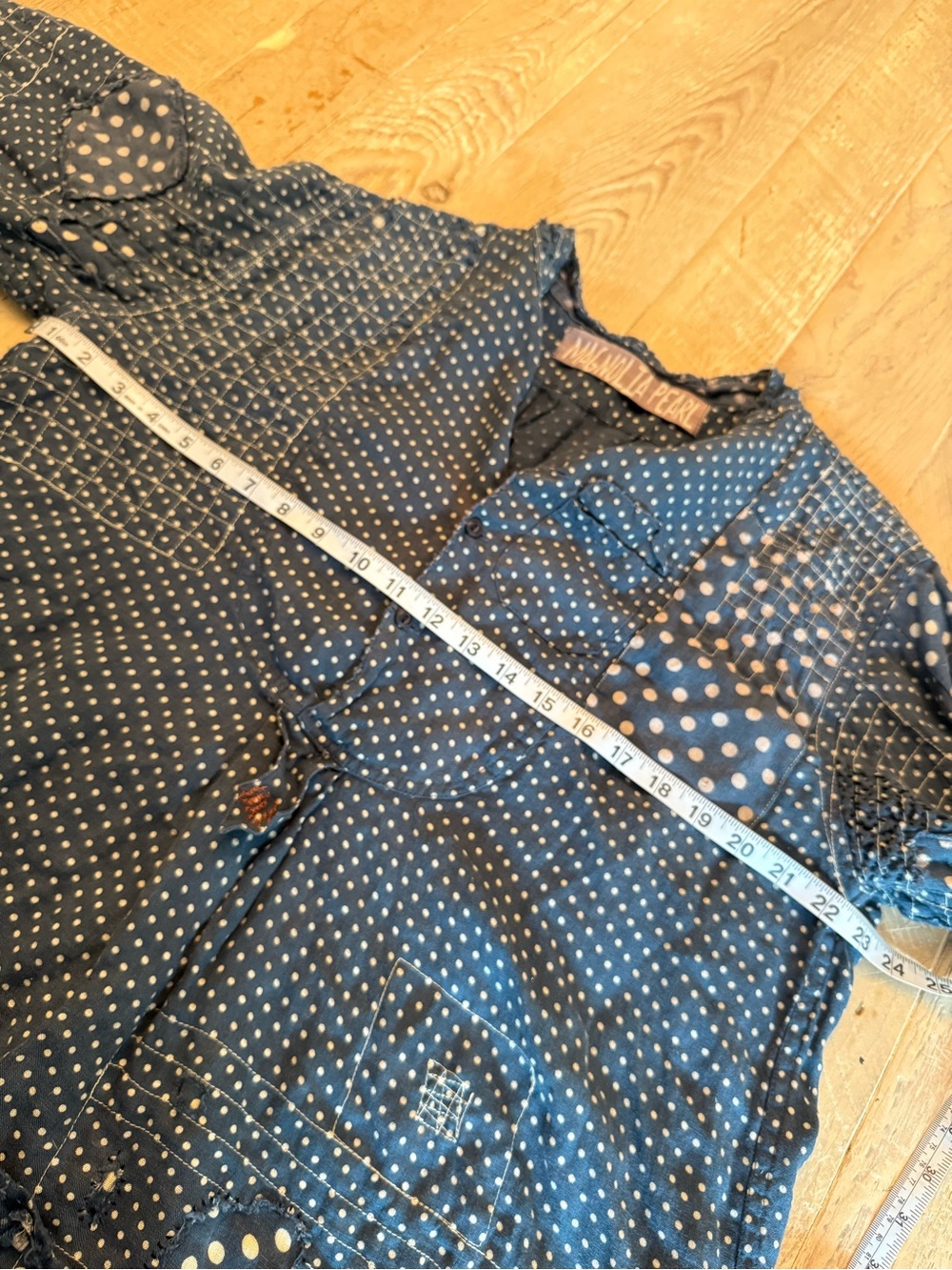 Magnolia Pearl Indigo Polka Dot Henry Top 926 Charlie OS NWOT - Picture 12 of 16